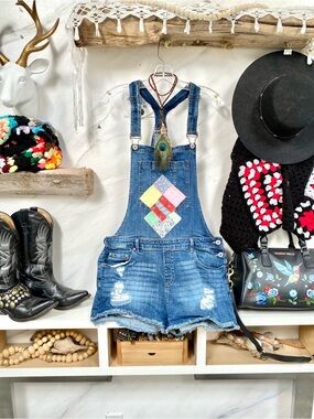 Artisan cottagecore patchwork boho rustic overalls prairie Granny hippy vibe